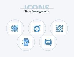 Tempo gestão azul ícone pacote 5 ícone Projeto. ciclo tempo. cronômetro. tempo. Pare assistir. Tempo vetor