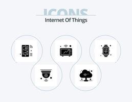 Internet do coisas glifo ícone pacote 5 ícone Projeto. Wi-fi. microondas. Internet. iot. Wi-fi vetor
