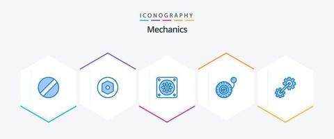 mecânica 25 azul ícone pacote Incluindo . bombear. . Engenharia vetor