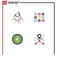 4 criativo ícones moderno sinais e símbolos do biologia destino sistema moeda rota editável vetor Projeto elementos