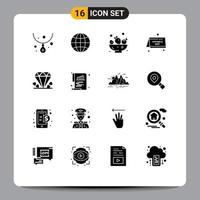 16 criativo ícones moderno sinais e símbolos do presente pais dia geografia pai calendário editável vetor Projeto elementos