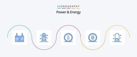 poder e energia azul 5 ícone pacote Incluindo poder. eletricidade. baixo. Informática. poder vetor