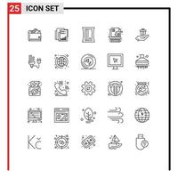 conjunto do 25 moderno ui ícones símbolos sinais para gestão ferramenta auditar apontador papel editável vetor Projeto elementos