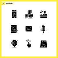 9 criativo ícones moderno sinais e símbolos do casamento SMS cliente pintura Projeto editável vetor Projeto elementos