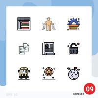 9 criativo ícones moderno sinais e símbolos do dados documento humano marketing finança editável vetor Projeto elementos