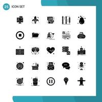 25 sólido glifo conceito para sites Móvel e apps Kebab bebidas mardi conectados ordem ordem editável vetor Projeto elementos