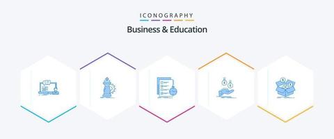 o negócio e Educação 25 azul ícone pacote Incluindo moeda. moedas. cavaleiro. tempo. Lista vetor