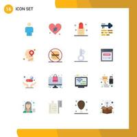 16 do utilizador interface plano cor pacote do moderno sinais e símbolos do velozes mapa salão localização Conecte-se editável pacote do criativo vetor Projeto elementos