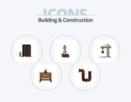 construção e construção linha preenchidas ícone pacote 5 ícone Projeto. construção. reboque. sugestão. caminhão. Ferramentas vetor