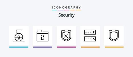 segurança linha 5 ícone pacote Incluindo . segurança. . criativo ícones Projeto vetor