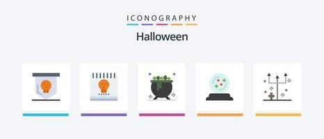 dia das Bruxas plano 5 ícone pacote Incluindo assustador. soletrar. feriados. Outubro. dia das Bruxas. criativo ícones Projeto vetor