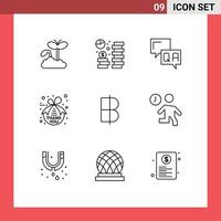 9 do utilizador interface esboço pacote do moderno sinais e símbolos do baht grato salvando obrigado em formação editável vetor Projeto elementos