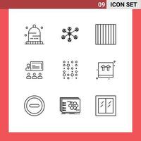 conjunto do 9 moderno ui ícones símbolos sinais para dados gestão Comida Liderança o negócio editável vetor Projeto elementos