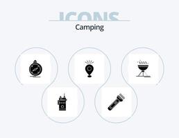 acampamento glifo ícone pacote 5 ícone Projeto. alfinete. localização. clarão. GPS. direção vetor