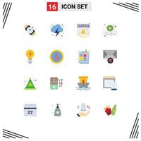 16 plano cor conceito para sites Móvel e apps interface luz calendário lâmpada mais editável pacote do criativo vetor Projeto elementos