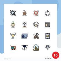 do utilizador interface pacote do 16 básico plano cor preenchidas linhas do plantar companhia mapas o negócio restaurar editável criativo vetor Projeto elementos