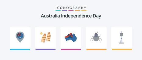 Austrália independência dia plano 5 ícone pacote Incluindo Austrália. vírus. Esportes. natureza. bandeira. criativo ícones Projeto vetor