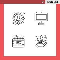 conjunto do 4 moderno ui ícones símbolos sinais para escolher carrinho selecionar borda Segunda-feira editável vetor Projeto elementos