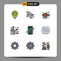 9 criativo ícones moderno sinais e símbolos do dirigir elemento Projeto spa supermercado editável vetor Projeto elementos