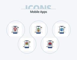Móvel apps linha preenchidas ícone pacote 5 ícone Projeto. namorando. Cuidado. mensageiro. médico. aplicativo vetor