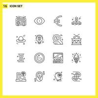 grupo do 16 esboços sinais e símbolos para Projeto Canadá euro boné rede editável vetor Projeto elementos