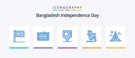 Bangladesh independência dia azul 5 ícone pacote Incluindo construção. Bangladesh. Bangla. Bangladesh país. Bangla. criativo ícones Projeto vetor