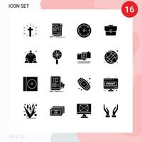 conjunto do 16 moderno ui ícones símbolos sinais para rede mala de viagem desenvolvimento caso Tempo editável vetor Projeto elementos