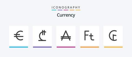 moeda plano 5 ícone pacote Incluindo moeda. cruzeiro. Argentina. Hungria. forint. criativo ícones Projeto vetor