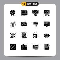 conjunto do 16 moderno ui ícones símbolos sinais para fêmea anúncio local na rede Internet artes cavalete editável vetor Projeto elementos