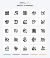 criativo o negócio e trabalho em equipe 25 esboço ícone pacote tal Como escritório. negócios. escritório. estrela. marca páginas vetor