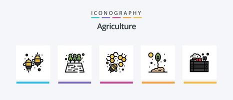 agricultura linha preenchidas 5 ícone pacote Incluindo Fazenda. agricultura. operadora. árvore. agricultura. criativo ícones Projeto vetor