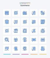 criativo comércio eletrônico 25 azul ícone pacote tal Como comércio eletrônico. pagamento. Entrega. dinheiro. moeda vetor
