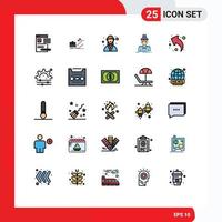 conjunto do 25 moderno ui ícones símbolos sinais para detetive organizador líder Gerente desenhador editável vetor Projeto elementos
