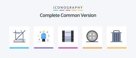 completo comum versão plano 5 ícone pacote Incluindo de costura. acessórios. direção. ux. filme. criativo ícones Projeto vetor