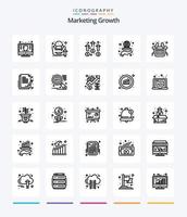 criativo marketing crescimento 25 esboço ícone pacote tal Como marketing ícone. grade. crescimento. globo. marketing vetor