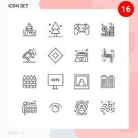 16 criativo ícones moderno sinais e símbolos do gdpr dinheiro árvore investimento controle de video game editável vetor Projeto elementos