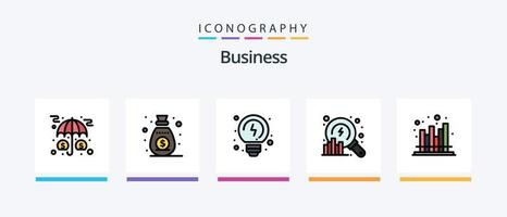 o negócio linha preenchidas 5 ícone pacote Incluindo renda. financiamento. negócios. doação. moderno. criativo ícones Projeto vetor