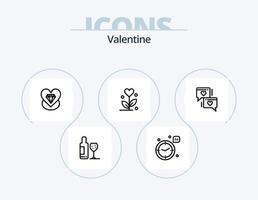 namorados linha ícone pacote 5 ícone Projeto. amar. casamento. diamante. coração. amoroso vetor