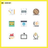 9 criativo ícones moderno sinais e símbolos do rede página rato local na rede Internet torta editável vetor Projeto elementos