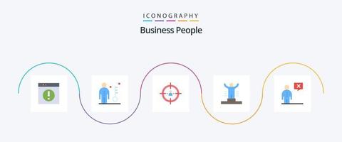 o negócio pessoas plano 5 ícone pacote Incluindo humano. conquista. chave. estratégia. pessoas vetor