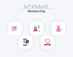 mulheres dia plano ícone pacote 5 ícone Projeto. comemoro. poder. feminismo. feminismo. fêmea vetor