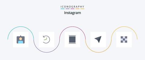 Instagram plano 5 ícone pacote Incluindo . Instagram. conjuntos. galeria. compartilhar vetor