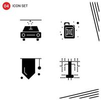 conjunto do 4 moderno ui ícones símbolos sinais para carro criativo Gasolina Educação tipo editável vetor Projeto elementos