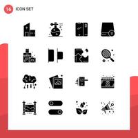 16 sólido glifo conceito para sites Móvel e apps dirigir computadores spa Iphone Móvel editável vetor Projeto elementos
