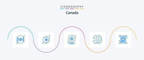 Canadá azul 5 ícone pacote Incluindo convite. Canadá. inverno. neve vetor