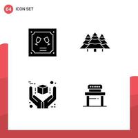 4 criativo ícones moderno sinais e símbolos do cartão ótimo carta selva ótimo editável vetor Projeto elementos