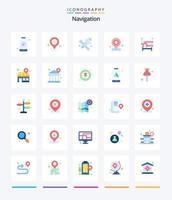 criativo navegação 25 plano ícone pacote tal Como cidade. mapa. espaço. cidade. localização vetor