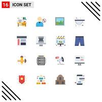 16 criativo ícones moderno sinais e símbolos do esquerda comunicação quadro, Armação Comida filtro editável pacote do criativo vetor Projeto elementos