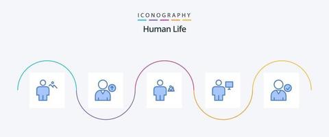 humano azul 5 ícone pacote Incluindo tela. computador. avatar. corpo. terra vetor