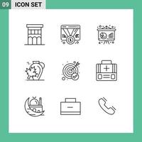 9 criativo ícones moderno sinais e símbolos do folha outono rede Panela economia editável vetor Projeto elementos